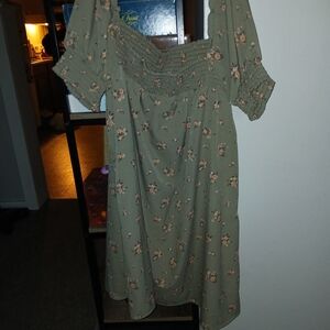Forever 21 Olive Floral Mini Dress